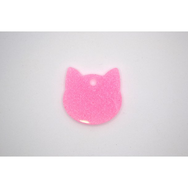 Hundetegn, lille katte hoved, lyserd shimmer