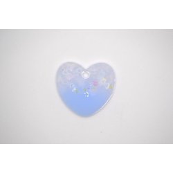 Hundetegn, stort hjerte, lys lilla med hjerte glimmer