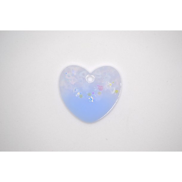 Hundetegn, stort hjerte, lys lilla med hjerte glimmer