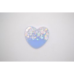 Hundetegn, stort hjerte, lys lilla med hjerte glimmer