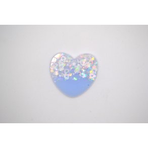 Hundetegn, stort hjerte, lys lilla med hjerte glimmer