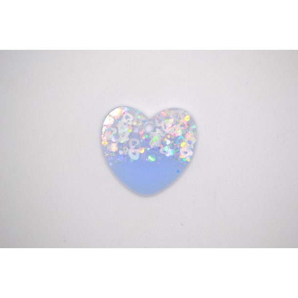 Hundetegn, stort hjerte, lys lilla med hjerte glimmer