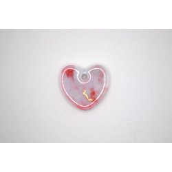 Hundetegn, lille hjerte, rd og hvid med lidt guld