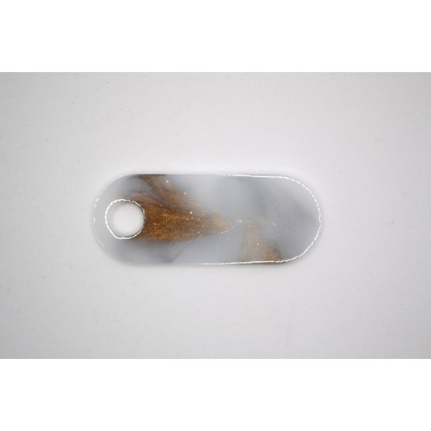 Hundetegn, afrundet rektangel, hvid med guld