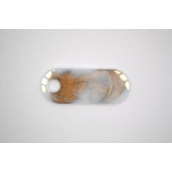 Hundetegn, afrundet rektangel, hvid med guld