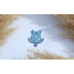 Hundetegn, lille skildpadde, bl glitter