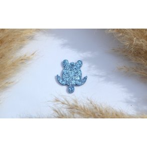 Hundetegn, lille skildpadde, bl glitter