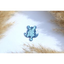 Hundetegn, lille skildpadde, bl glitter