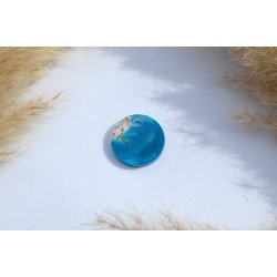 Hundetegn, mellem rund, turkeis, bl, hvid, bladguld