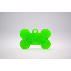 Hundetegn, lille kdben, neon grn med charms