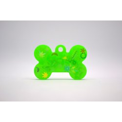 Hundetegn, lille kdben, neon grn med charms