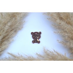 Hundetegn, lille bjrn, caramel med guld glitter