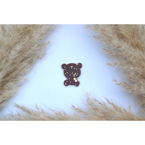 Hundetegn, lille bjrn, caramel med guld glitter