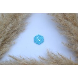 Hundetegn, lille hexagon, bl glitter