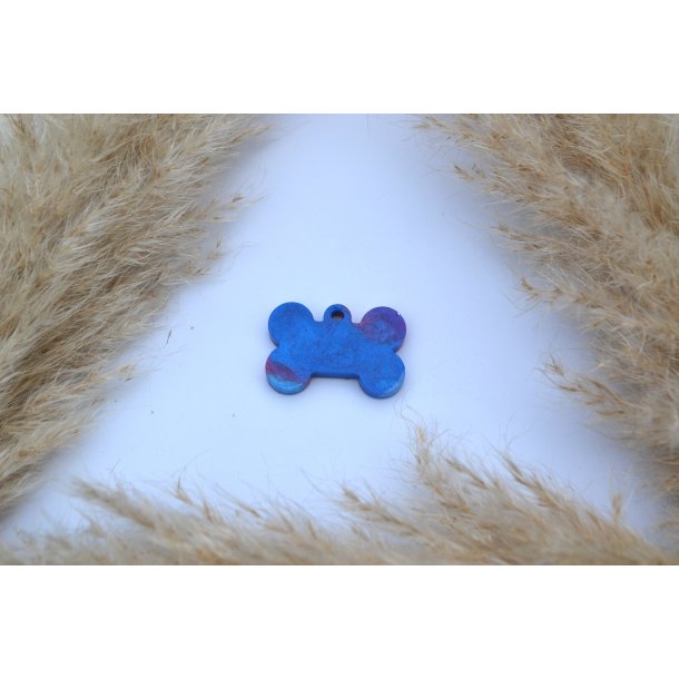 Hundetegn, lille kdben, lilla og bl med shimmer