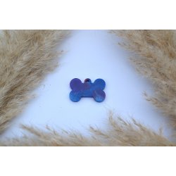 Hundetegn, lille kdben, lilla og bl med shimmer