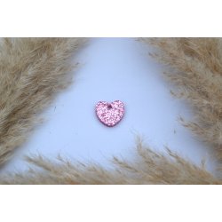 Hundetegn, lille hjerte, pink glitter