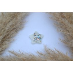 Hundetegn, stor stjerne, perlemor hvid med skaller