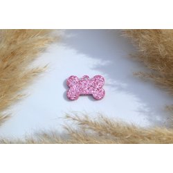 Hundetegn, lille kdben, pink glitter