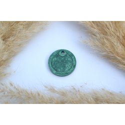 Hundetegn, stor rund, mrkegrn shimmer