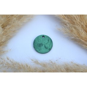 Hundetegn, stor rund, mrkegrn shimmer