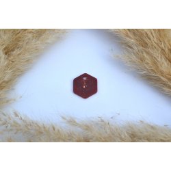 Hundetegn, lille hexagon, r�d shimmer med guld glitter