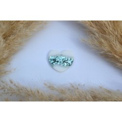 Hundetegn, stort hjerte, hvid med grnbl flager