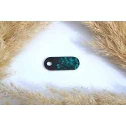 Hundetegn, afrundet rektangel sort med grn glitter