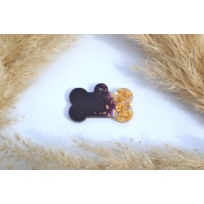 Hundetegn, stort kdben, lilla med bladguld