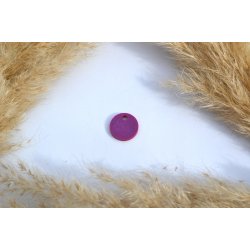 Hundetegn, mini rund, lilla shimmer