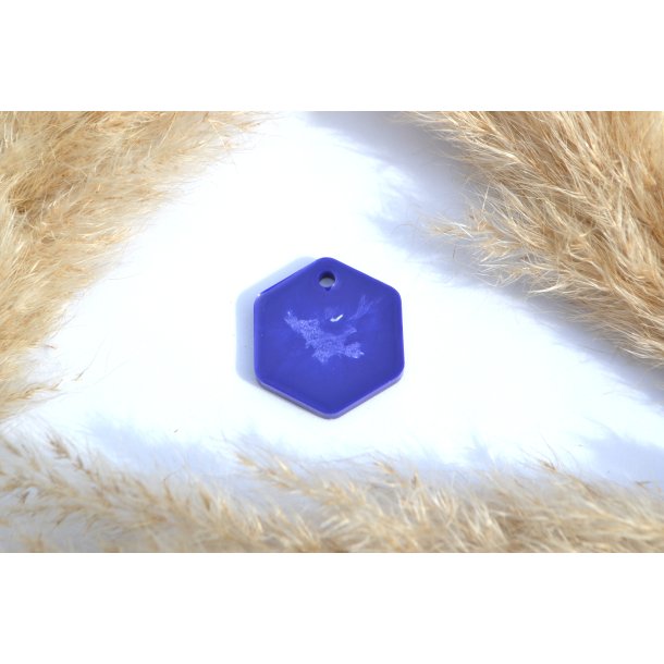 Hundetegn, stort hexagon, lilla med effekt