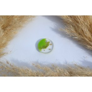 Hundetegn, mellem rund, grn med blade og bladguld