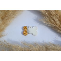 Hundetegn, lille kdben, hvid med bladguld