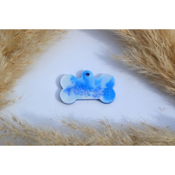 Hundetegn, stort k�dben, bl� og hvid