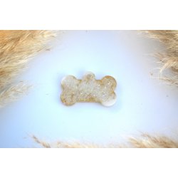 Hundetegn, stort kdben, glitter med hvid