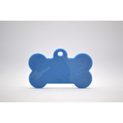 Hundetegn, stort kdben, bl og hvid med glimmer