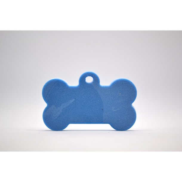 Hundetegn, stort kdben, bl og hvid med glimmer