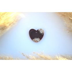 Hundetegn, stort hjerte, brun, hvid og guldflager