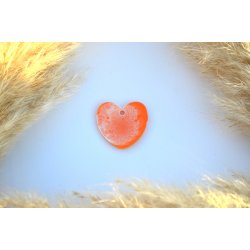 Hundetegn, stort hjerte, orange shimmer og hvid