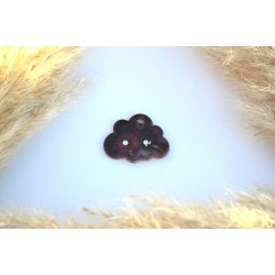 Hundetegn, stor sky, brun, hvid og guldflager