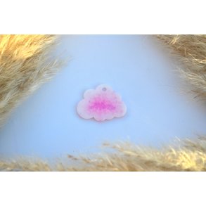 Hundetegn, lille sky, hvid med pink glitter