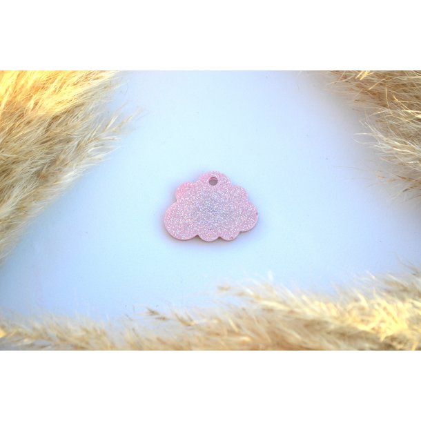 Hundetegn, lille sky, lyserd glimmer med blomst og bladguld