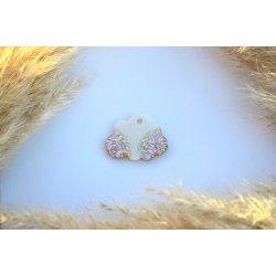 Hundetegn, lille sky, perlemor med glitter