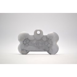 Hundetegn, stort k�dben, s�lv og hvid med detaljer