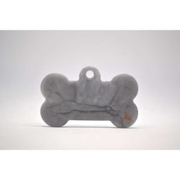 Hundetegn, stort k�dben, s�lv og hvid med detaljer