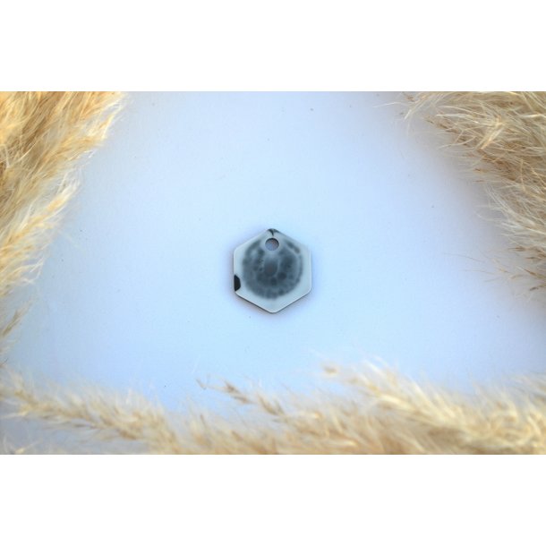 Hundetegn, lille hexagon, rdbrun, sort, hvid