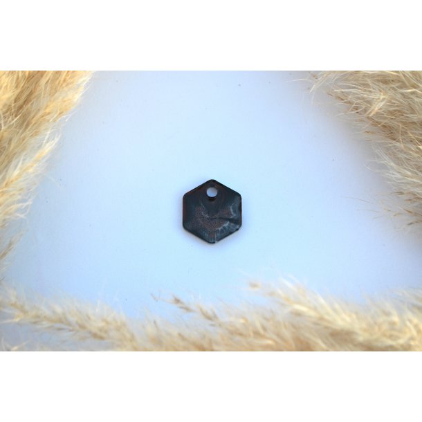 Hundetegn, lille hexagon, rdbrun, sort, hvid