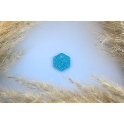 Hundetegn, lille hexagon, bl glitter