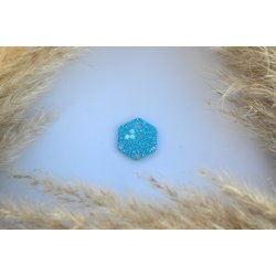 Hundetegn, lille hexagon, bl glitter