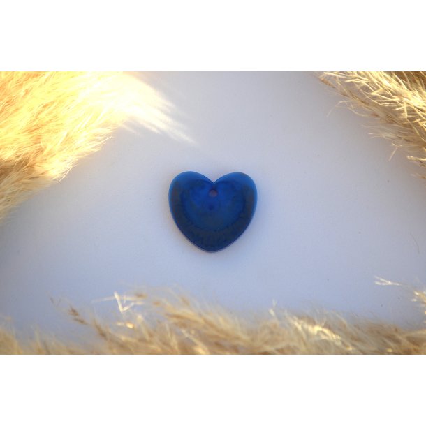 Hundetegn, stort hjerte, bl med lidt guld effekt